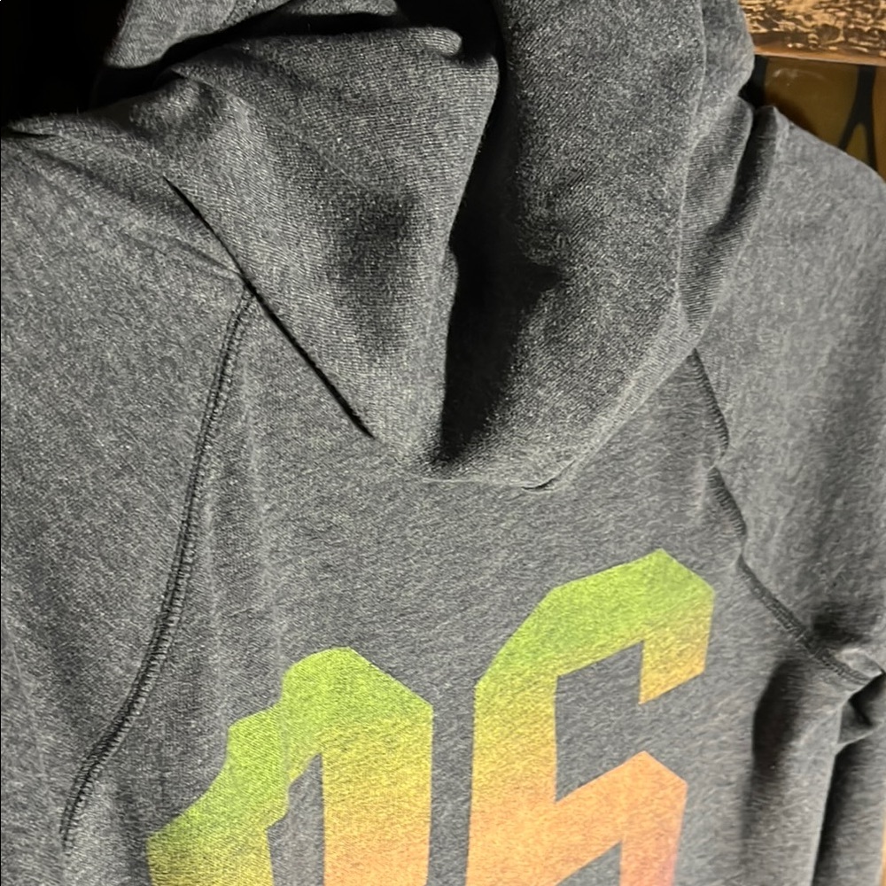 Victoria’s Secret Gray Zip-Up Hoodie w/PINK Logo on front, multicolor 86 on back - Picture 5 of 7